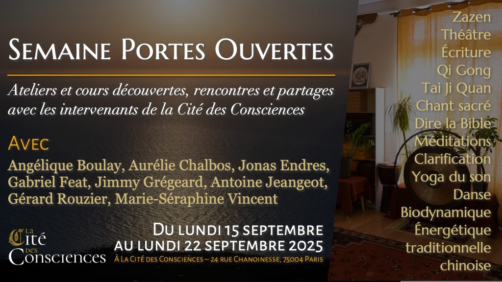 Semaine portes ouvertes à la Cité des Consciences du lundi 15 au lundi 22 septembre 2025.
